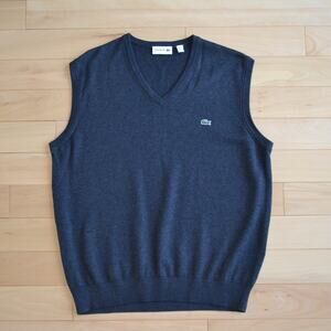 Lacoste Sweater Crewneck Vest Gray Size 6